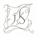 initials J & K and a heart. wide scripture tattoo design idea