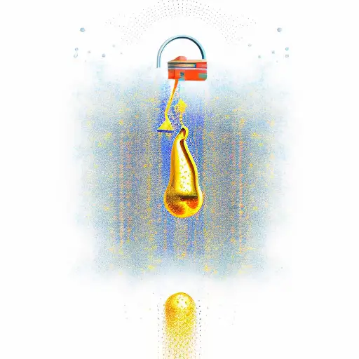 A minimalist illustration of a golden shower, depicting the excitement of exploring new experiences tattoo design idea