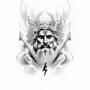 zeus tattoo with lightning and seriousness together with ares the greek god tattoo design idea