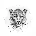 rose with leopard print heart tattoo design idea