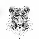 rose with leopard print heart tattoo design idea