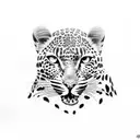 rose with leopard print tattoo design idea