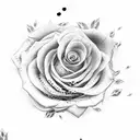 rose with leopard print tattoo design idea