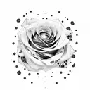 rose with leopard print tattoo design idea