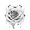 rose with leopard print tattoo design idea