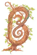 Jörmungandr wrapped around tree of life in color  tattoo design idea