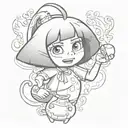 Dora the explorer snorting drugs tattoo design idea