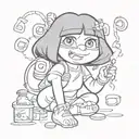 Dora the explorer snorting drugs tattoo design idea