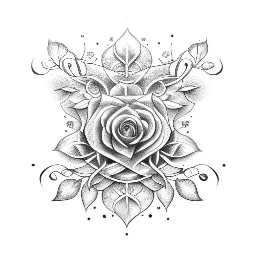 Vines and flowers gauntlet  tattoo design idea