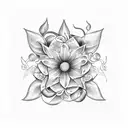 Vines and flowers gauntlet  tattoo design idea