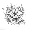 Vines and flowers gauntlet  tattoo design idea