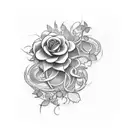 Vines and flowers gauntlet  tattoo design idea