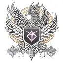 phoenix, survivor, broken heart surrounded tattoo design idea