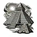 mayan pyramid tattoo design idea