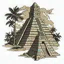 mayan pyramid tattoo design idea