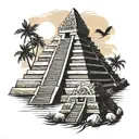 mayan pyramid tattoo design idea