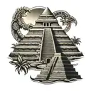 mayan pyramid tattoo design idea