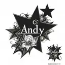 star with name "Andy" tattoo design idea