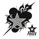 star with name "Andy" tattoo design idea