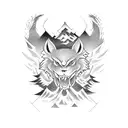 Game characters in a traditional Japanese art style tattoo design idea