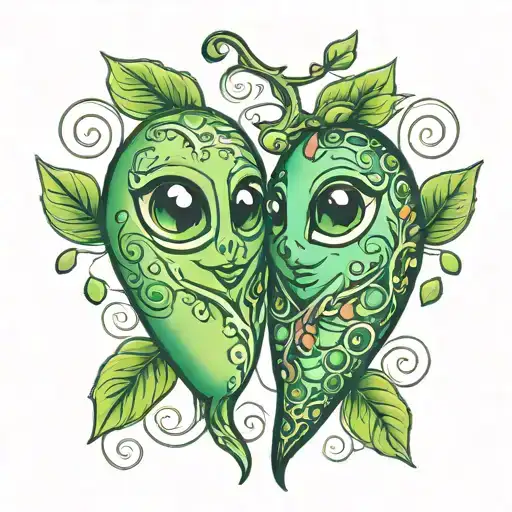 two peas in a pod cute  tattoo design idea