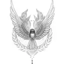 black bird surrounded with Fenix tattoo design idea