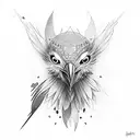 black bird surrounded with Fenix tattoo design idea