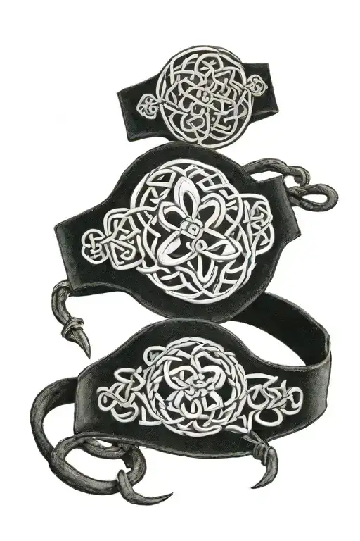 Irish celtic arm bands depicting various celtic knot symbols  tattoo design idea