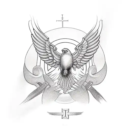 God, son and holy spirit tattoo design idea