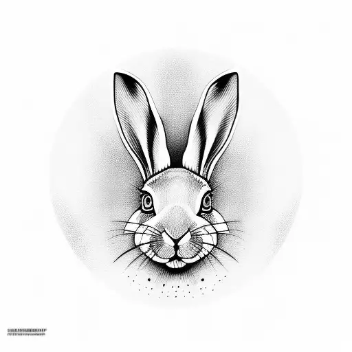 hare with moon tattoo design idea