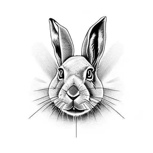black hare tattoo design idea