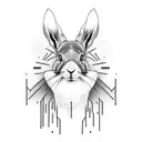black hare tattoo design idea