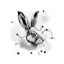 black hare tattoo design idea