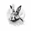 black hare tattoo design idea