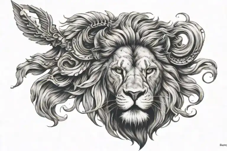 lion rome warrior that represents tattoo design idea