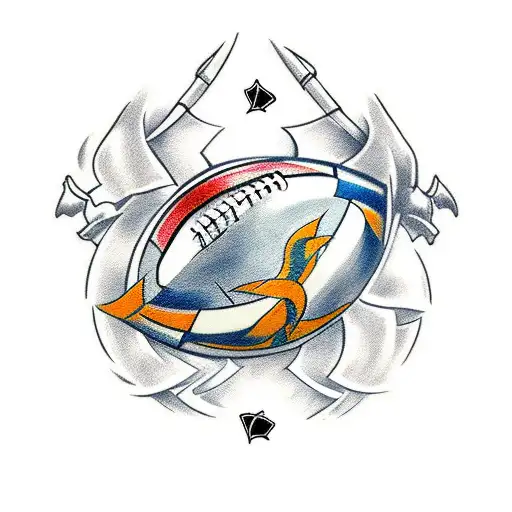 Combine the passion for rugby with the love for Pokemon in a traditional style tattoo tattoo design idea
