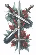 Witcher swords tattoo design idea