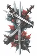 Witcher swords tattoo design idea