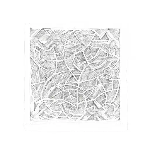 Leafy labyrinth tattoo design idea