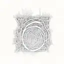 Leafy labyrinth tattoo design idea