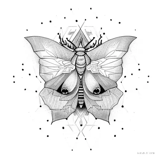 moth flame tattoo design idea