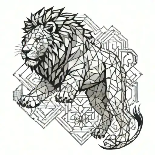 lion from wizard of oz but lioness, walking the yellow brick road , has courage but still a way to go tattoo design idea