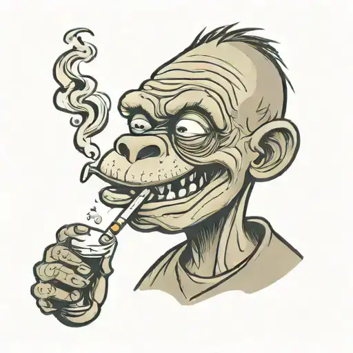 Sid the sloth smoking joint tattoo design idea