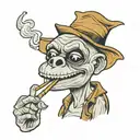 Sid the sloth smoking joint tattoo design idea
