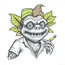 Sid the sloth smoking joint tattoo design idea