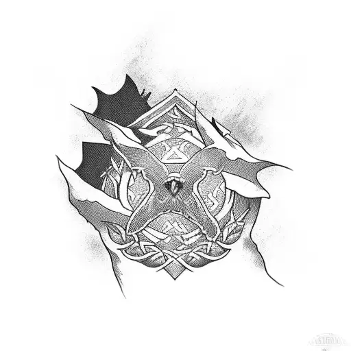 Western tattoo with texas and cross tattoo design idea