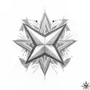 texas star and a cross tattoo design idea