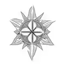 texas star and a cross tattoo design idea