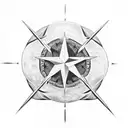 texas star and a cross tattoo design idea