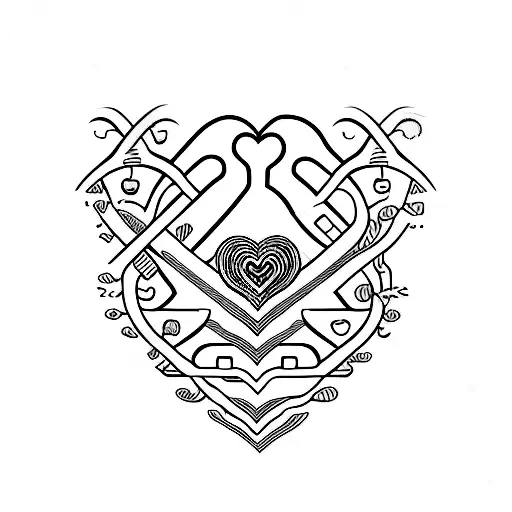 name with heartbeat tattoo design idea